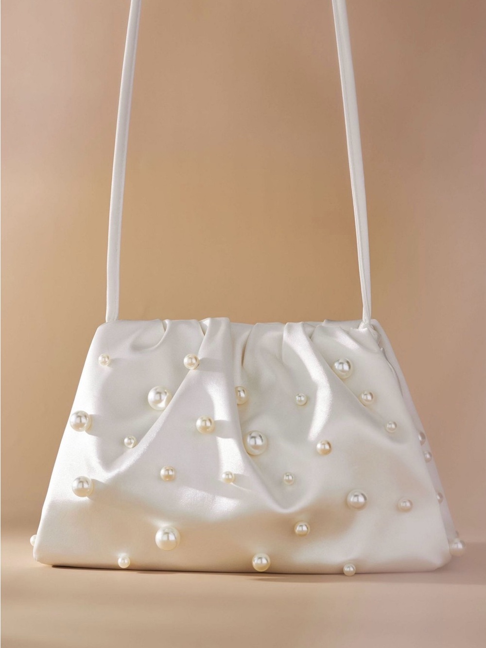 NWT new Anthropologie Frankie clutch white pearl beaded white crossbody bag - Picture 10 of 17